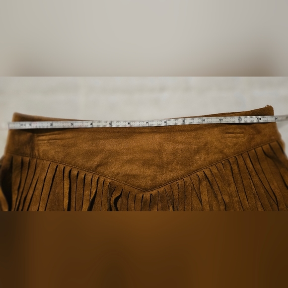 La Reine Fringe Suede-feel Skirt Size Small - Picture 6 of 8